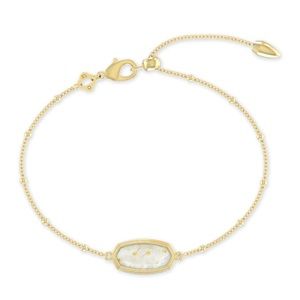 Kendra Scott FRAMED ELAINA DELICATE BRACELET - GOLD WHITE MOSAIC